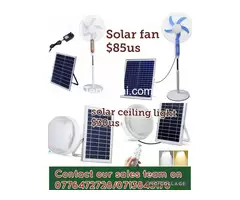 Solar fan and solar ceiling lamp light